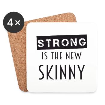 Strong est le nouveau maigre - Dessous de verre (lot de 4) - blanc - Devant