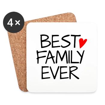 Best family ever - Untersetzer (4er-Set) - Weiß - Vorne