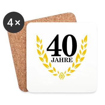 Jubiläum 40 Jahre Lorbeerkranz - Untersetzer (4er-Set) - Weiß - Vorne