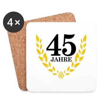Jubiläum 45 Jahre Lorbeerkranz - Untersetzer (4er-Set) - Weiß - Vorne