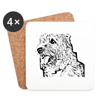 Chien - Dessous de verre (lot de 4) - blanc - Devant