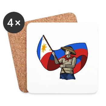 Philippines drapeau philippin fierté je cadeau - Dessous de verre (lot de 4) - blanc - Devant