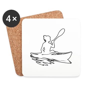 Kayaking Kayak Men Kayak Canoe Women - Coasters (set of 4) - white - Front