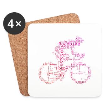 Women's Road Bike Road Bike Road Bike Men - Coasters (set of 4) - white - Front