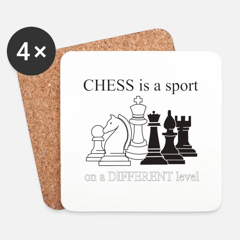 SCHACH IST EIN ANDERES NIVEAU - Untersetzer (4er-Set) - Weiß