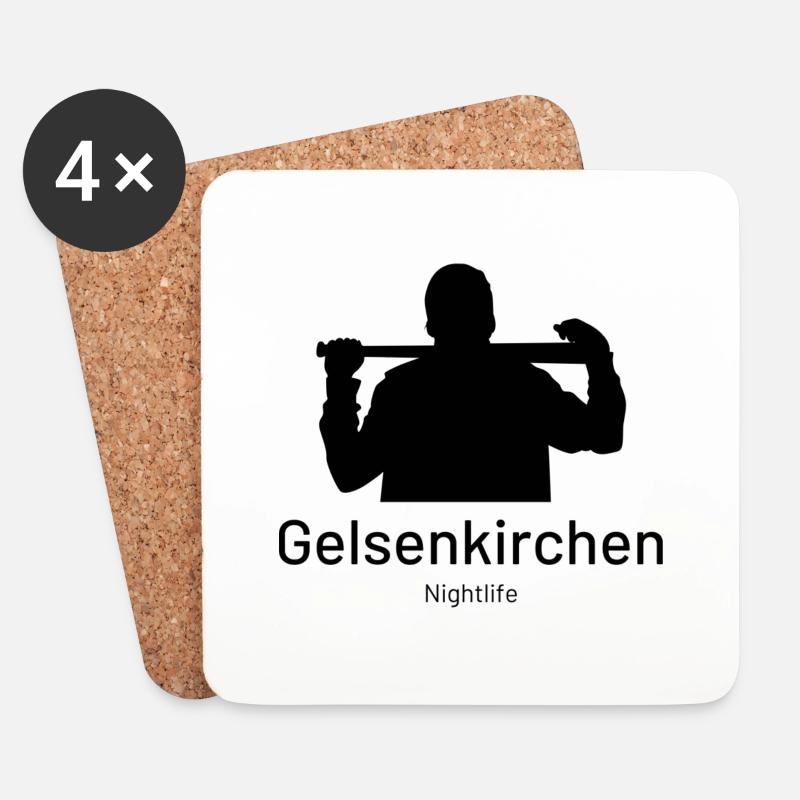 Gelsenkirchen Nightlife - Untersetzer (4er-Set) - Weiß