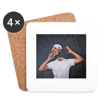 Skull in hand - Coasters (set of 4) - white - Front