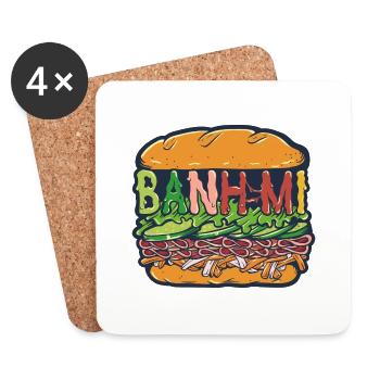 Vietnam Viet Banh Mi pain vietnamien I cadeau - Dessous de verre (lot de 4) - blanc - Devant