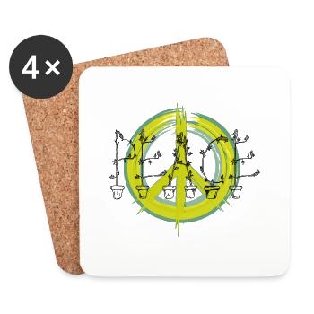 PEACE - Coasters (set of 4) - white - Front