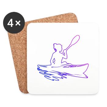 Men's Kayak Kayak Kayaking Canoe Women - Coasters (set of 4) - white - Front
