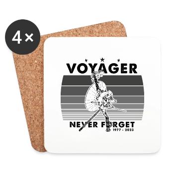 N’oubliez jamais Voyager 1977 Retro Funny Space Probe - Dessous de verre (lot de 4) - blanc - Devant
