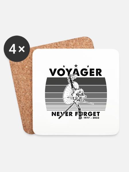 Vergiss niemals Voyager 1977 Retro Lustige Raumsonde - Untersetzer (4er-Set) - Weiß