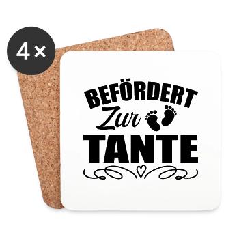 Befördert zur Tante - Untersetzer (4er-Set) - Weiß - Vorne