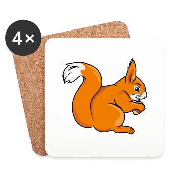 Squirrel - Coasters (set of 4) - white - Front