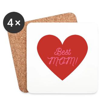 Meilleure Maman - Dessous de verre (lot de 4) - blanc - Devant