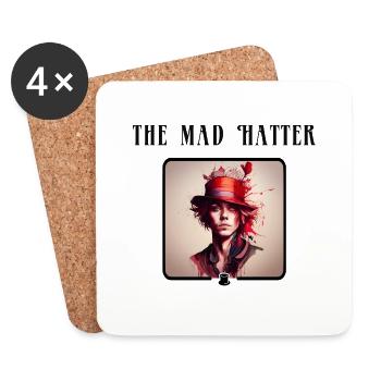 The Hatter / Der Hutmacher - Untersetzer (4er-Set) - Weiß - Vorne