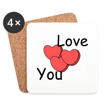 Love you - Coasters (set of 4) - white - Front