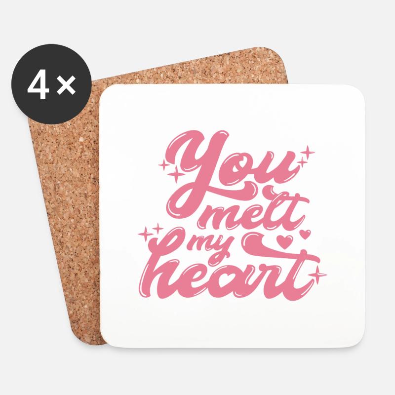 You melt my heart - Untersetzer (4er-Set) - Weiß