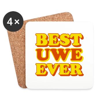Uwe First Name Funny Gift - Coasters (set of 4) - white - Front