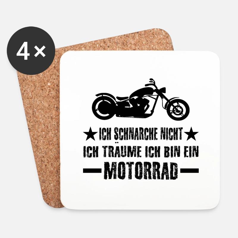 Motorrad - Untersetzer (4er-Set) - Weiß