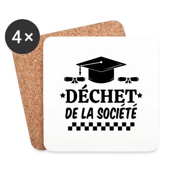 déchet de la société - Dessous de verre (lot de 4) - blanc - Devant
