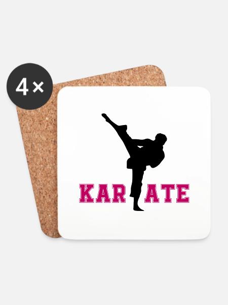 karate - Untersetzer (4er-Set) - Weiß