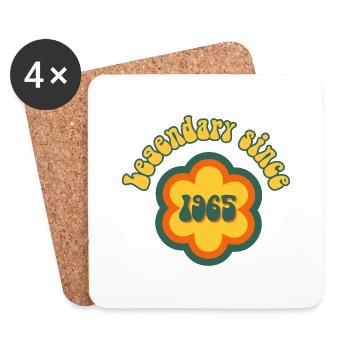 Legendary since 1965 Retro Hippie Flower - Untersetzer (4er-Set) - Weiß - Vorne