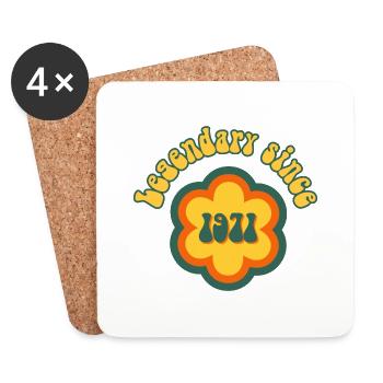 Legendary since 1971 Birthday Retro - Coasters (set of 4) - white - Front