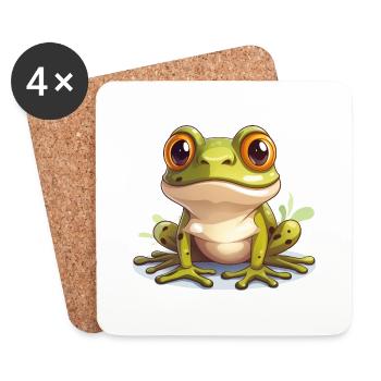 Frog Cute Logo - Coasters (set of 4) - white - Front