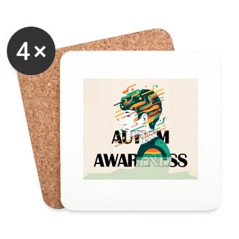 Autism awareness. - Coasters (set of 4) - white - Front
