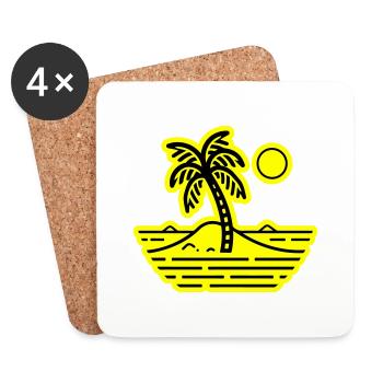 Palm trees symbol island summer - Coasters (set of 4) - white - Front