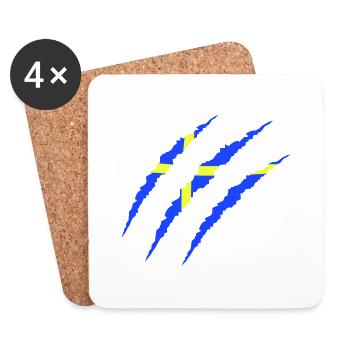 Griffes Suède - Dessous de verre (lot de 4) - blanc - Devant