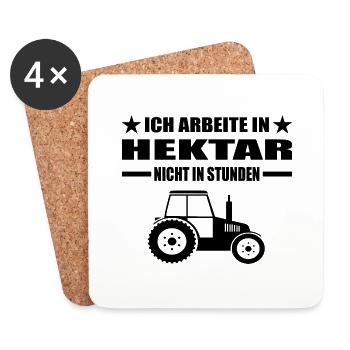 Traktor - Untersetzer (4er-Set) - Weiß - Vorne