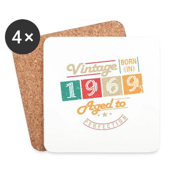 Original 1969 Jahrgang - 1969 Geburtstagsgeschenk - Untersetzer (4er-Set) - Weiß - Vorne
