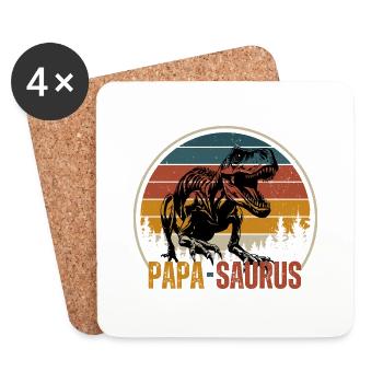 Papa Dinosaurier - Untersetzer (4er-Set) - Weiß - Vorne
