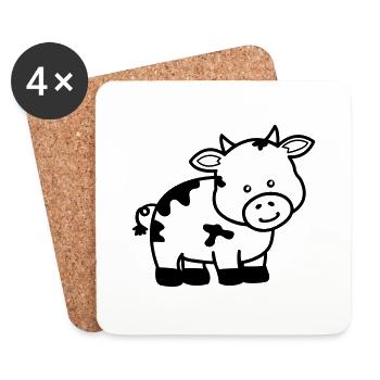 cow - Coasters (set of 4) - white - Front