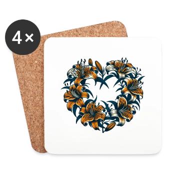 Tiger lily - Coasters (set of 4) - white - Front