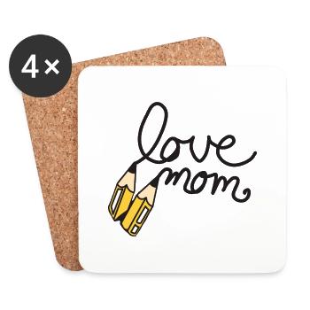 Maman - Dessous de verre (lot de 4) - blanc - Devant