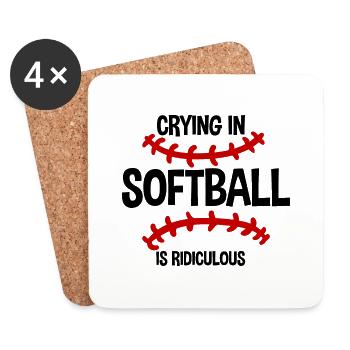 Crying In Softball Is Ridiculous 2 - Untersetzer (4er-Set) - Weiß - Vorne