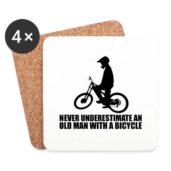 Funny Bicycle Saying - Coasters (set of 4) - white - Front