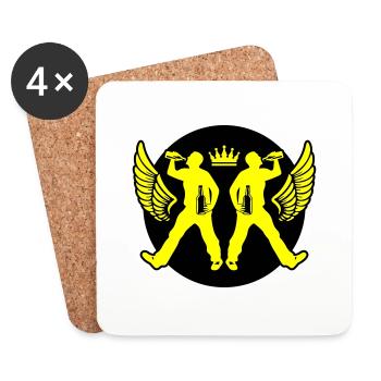 Drinking Beer Silhouette - Coasters (set of 4) - white - Front