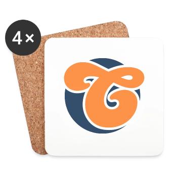Buchstabe c orange sport - Untersetzer (4er-Set) - Weiß - Vorne