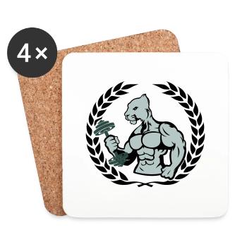 bodybuilder jaguar - Untersetzer (4er-Set) - Weiß - Vorne