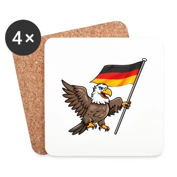 Deutschland Adler Germany Flag Eagle - Untersetzer (4er-Set) - Weiß - Vorne