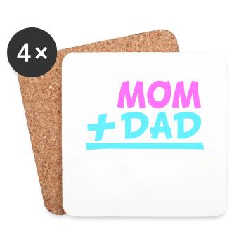 Maman Plus Papa Moi Enceinte Ventre Grossesse - Dessous de verre (lot de 4) - blanc - Devant