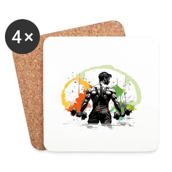gym freak - Untersetzer (4er-Set) - Weiß - Vorne