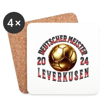 Champion d’Allemagne 2024 Leverkusen !! @ Markus - Dessous de verre (lot de 4) - blanc - Devant