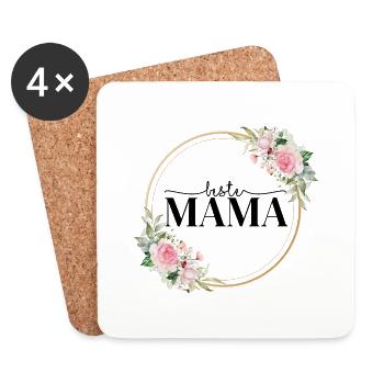 Beste Mama - Geschenkidee - Untersetzer (4er-Set) - Weiß - Vorne