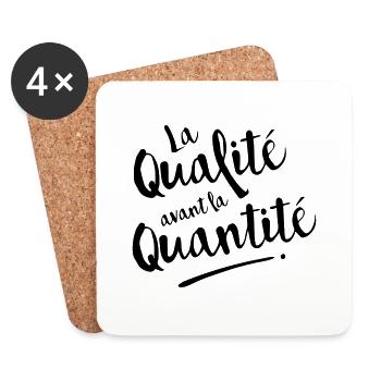QUALITE avant QUANTITE - Dessous de verre (lot de 4) - blanc - Devant