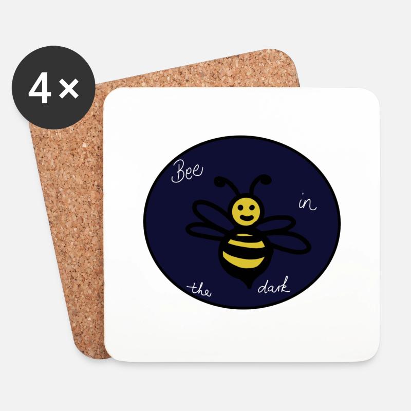 Bee in the dark - Untersetzer (4er-Set) - Weiß